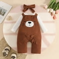 thumbnail image 2 of ibiyuan Toddler Girl Clothes Fall Outfits Fall Winter Cute Outfit, Bear Print Corduroy Overalls with Long Sleeve Base Top School Clothes For Girls, 2 of 8