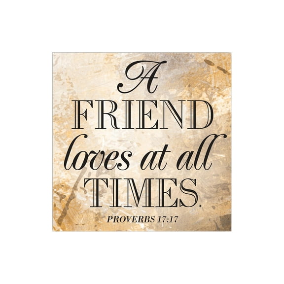 Friend Loves All Times Marbled Cream 12 x 12 Wood Wall Sign Plaque