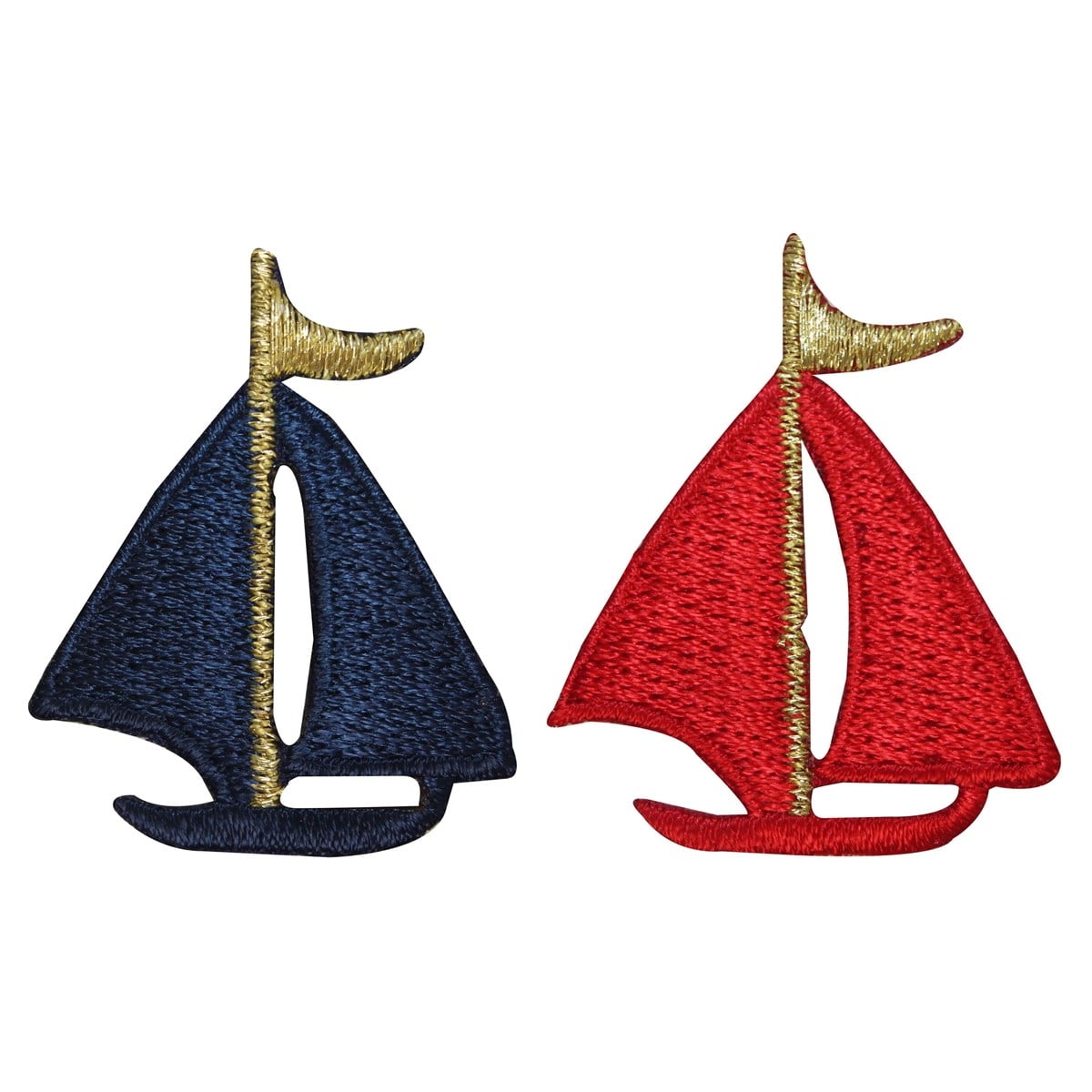 ID 1884AB Set of 2 Ship Patches Sailboat Nautical Embroidered Iron On ...