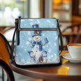 thumbnail image 3 of HELLHERO Christmas Snowman Crossbody Purse, Adjustable Strap Handbag PU Leather Durable Satchel Bag for Weekend Trips Daily, 3 of 7