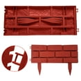 thumbnail image 5 of 4pcs NULIZU Garden Border Edging, Brown bricks Effect Fence in Lawn Edging Plant Border, Garden Border Flower Bed Grass DIY Decorative Yard Landscape Edging(Brown), 5 of 5