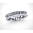thumbnail image 3 of Natural 2.70Ct Princess Cut Diamond Channel Set Milgrain Women's Anniversary Wedding Eternity Band Ring Solid 10k White Gold G-H I1, 3 of 3