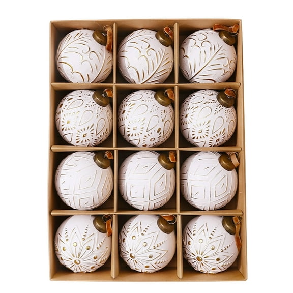 Christmas Balls Ornaments,12PCS Colored Shatterproof Plastic Decorative Hanging Tree Decorations Baubles Set for Xmas Tree Decor Holiday Party Decoration with Lanyard 3.1 Inch