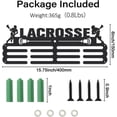thumbnail image 2 of Lacrosse Medal Holder Ball Sports Medals Display Black Iron Wall Mounted Hooks for 60+ Hanging Medal Rack Display Competition Medal Holder Display Wall Hanging, 2 of 9