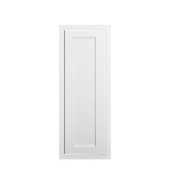 12" Wide 30" Tall 14" Deep Kitchen Cabinet Snow White Inset Shaker - Single Door - Unassembled W123014