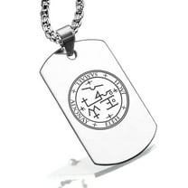 Stainless Steel Seal of Archangel Samael Dog Tag Pendant Necklace