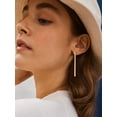 thumbnail image 2 of FindChic Stainless Steel Earrings for Women 14K Gold Plated Bar Drop Earring Thin Flat Geometric Dangle Earrings Christmas Birthday Jewelry Gifts for Girlfriend/Mom, with Gift Box, 2 of 8