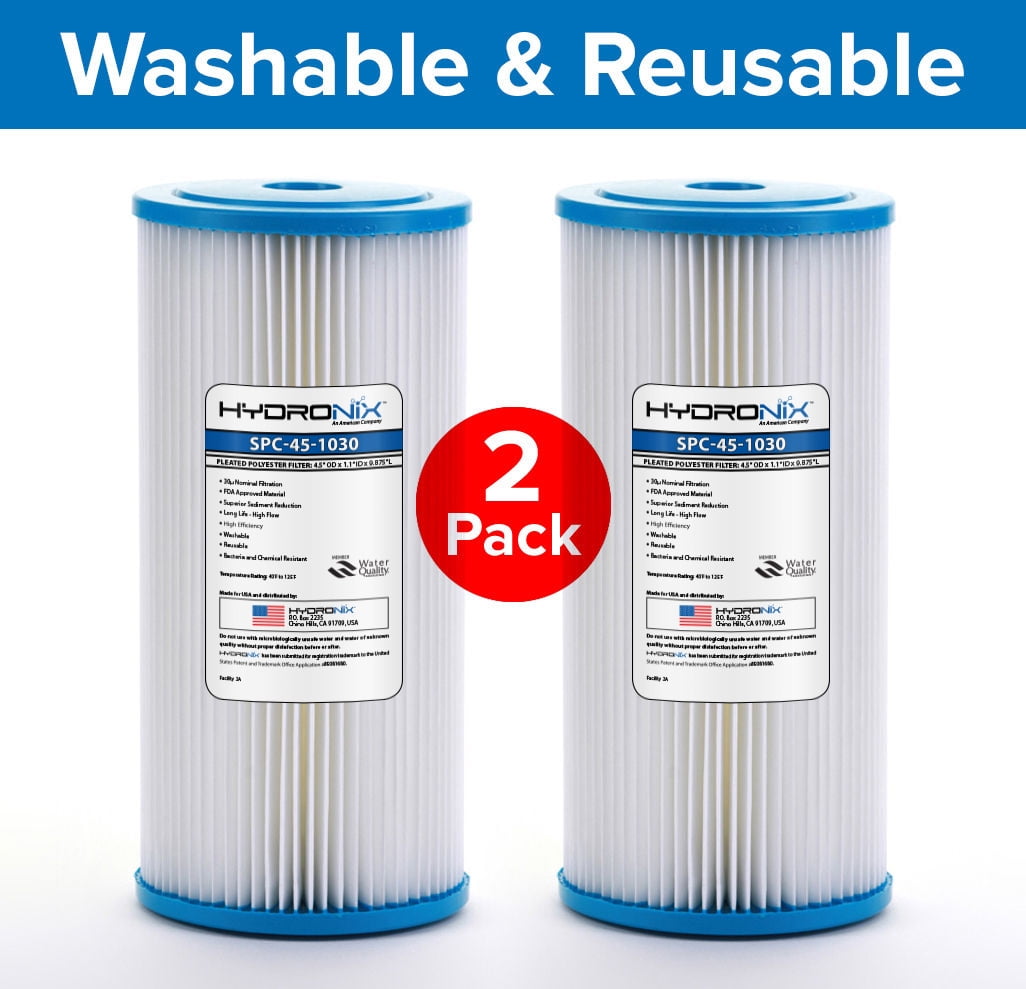 5 Pack R30-BB RS6 Compatible Whole House Sediment Pleated Water Filter Washable 