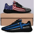 thumbnail image 3 of Thin Blue Line Duty Honor Courage American flag Shoes Sneakers Black Size 7.5, 3 of 7