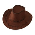 thumbnail image 4 of Kids Cowboy Hats Wide Brim SunHat for Boys & Girls Brick Red One Size, 4 of 4
