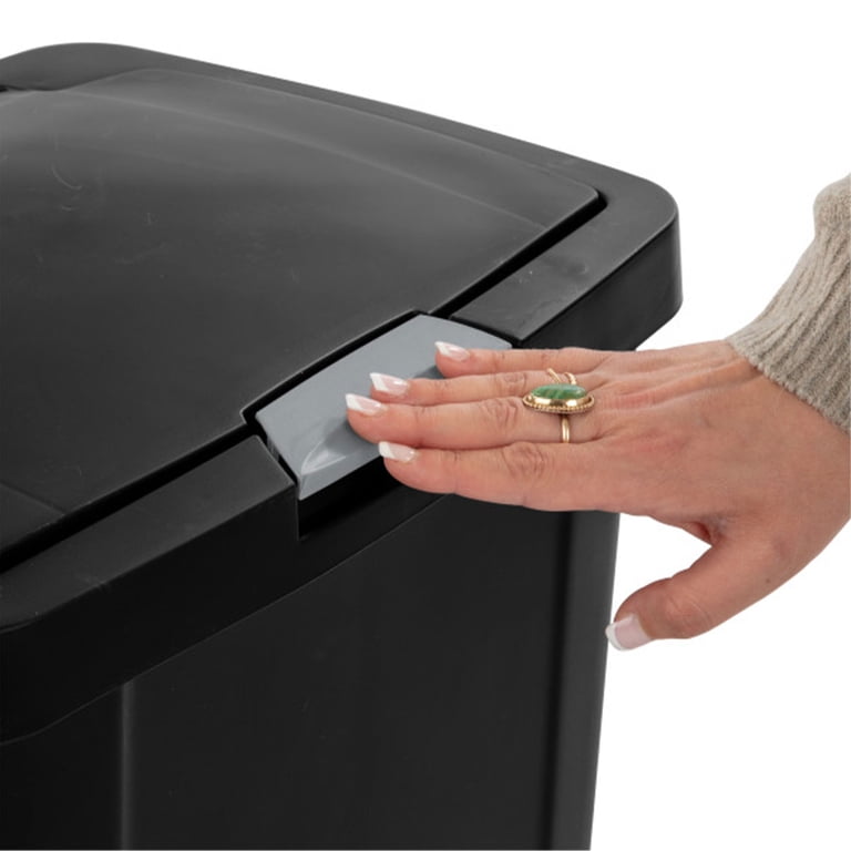 Sterilite 13 Gallon TouchTop Wastebasket with Titanium Latch, (16