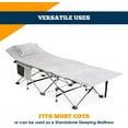 thumbnail image 4 of Alpcour Camping Cot Mattress Pad - 75x28" Corduroy Topper with Pillow & Carry Case - Grey, 4 of 9