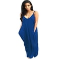 thumbnail image 1 of Robe Longue Maxi Boho pour Femmes Grande Taille, Dos Nu, Été, Plage, Combinaison Décontractée Sans Manches, 1 of 3