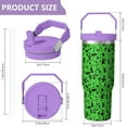 thumbnail image 4 of 30oz Handheld Travel Tumbler with Handle – Double Wall Stainless Steel Insulated Cup, Flip Straw Lid, Leak-Proof & BPA-Free for Hot and Cold Drinks – Durable Coffee & Juice Mug Pink, 4 of 7