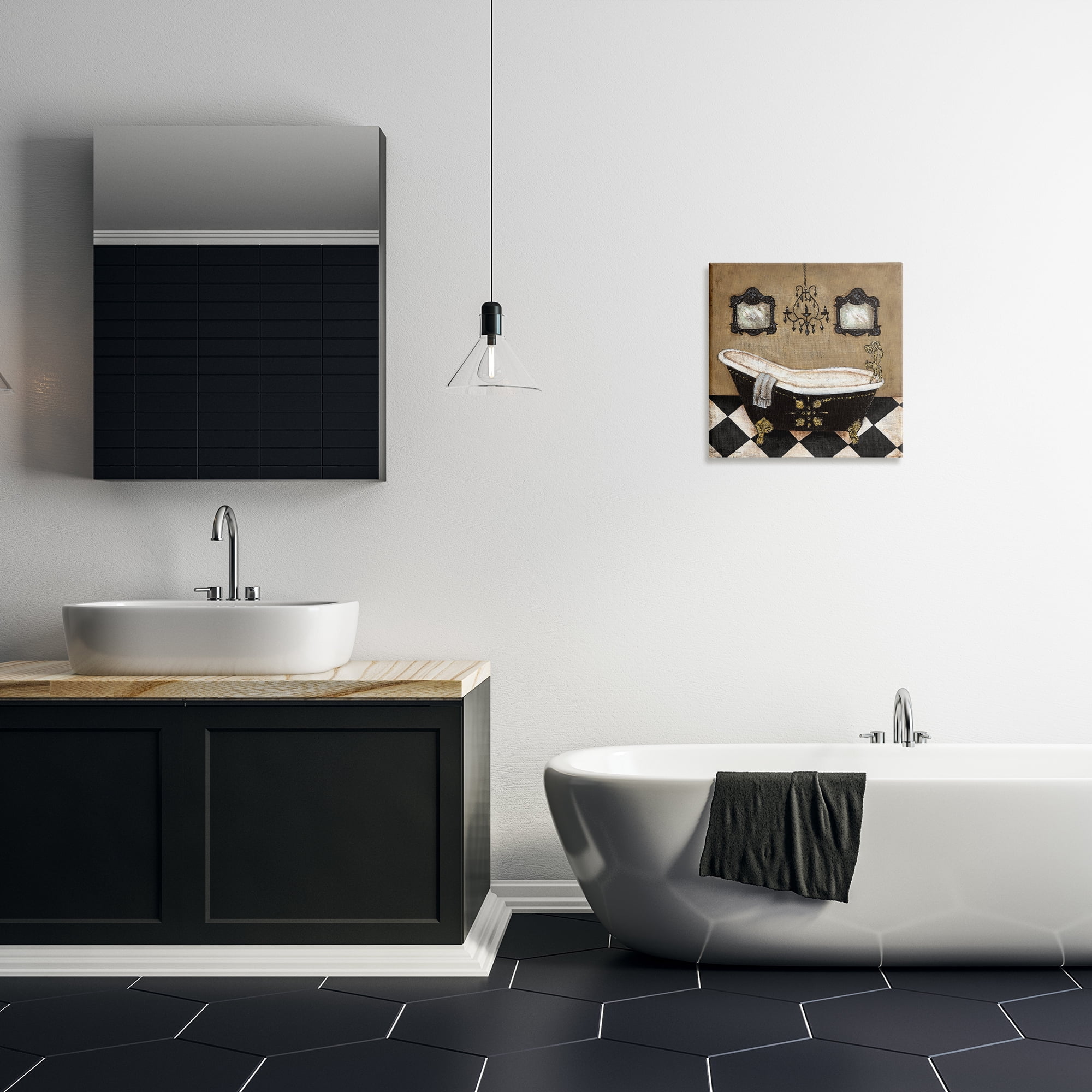 Stupell Industries Elegant Vintage Bathtub Canvas Wall Art, design by Janet Tava