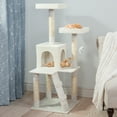 thumbnail image 3 of PETMAKER Cat Tree with 2 Perches, Condo, 5 Scratch Posts, and Toy (White), 3 of 7