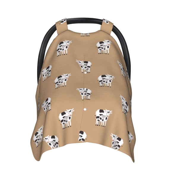 Car Seat Cover Baby - cow calf cute print Breathable Infant Car Seat Cover for Baby Carseat, Lightweight Comfort Baby Essentials Must Haves Newborn Stuff for Girl Boy