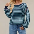 thumbnail image 4 of FDGIU Women's Chunky Knit Sweater Warm Pullover Crewneck Sweater 2025, Oversized Loose Striped Top, Casual Fall Fashion Cozy Tunic, 4 of 5