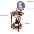 thumbnail image 5 of S AFSTAR 17.5" Globe Bar, 16th Century Globe Bar Liquor Cabinet with Wheels & Bottom Shelf, Italian Replica Wooden Wine Cabinet Vintage Alcohol Cart for Living Room & Office, 5 of 9