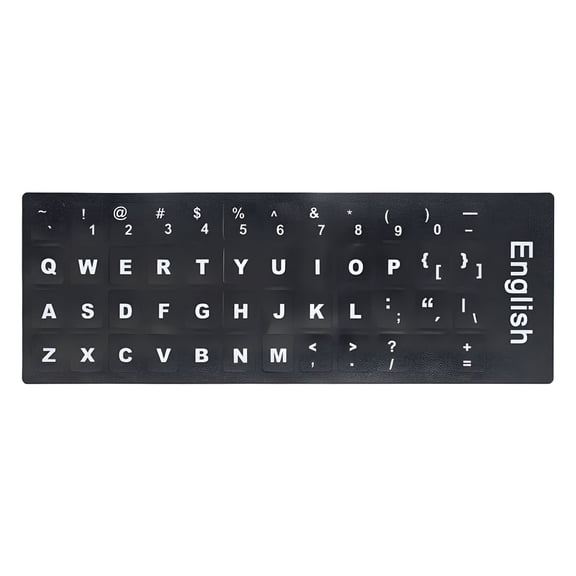 GJX English QWERTY Replacement Keyboard Sticker with Big Letters Non-Transparent Universal for Laptop Notebook