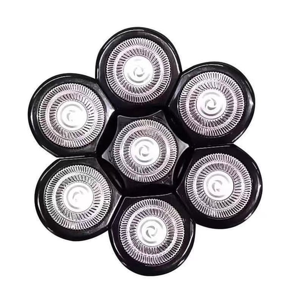 Cabezal de afeitadora de 7 cabezales Fácil de instalar Afeitadora eléctrica flotante Recortadora de barba y cabello Cómoda cuchilla de doble anillo universal Reemplazo de afeitado Duradera Rápida