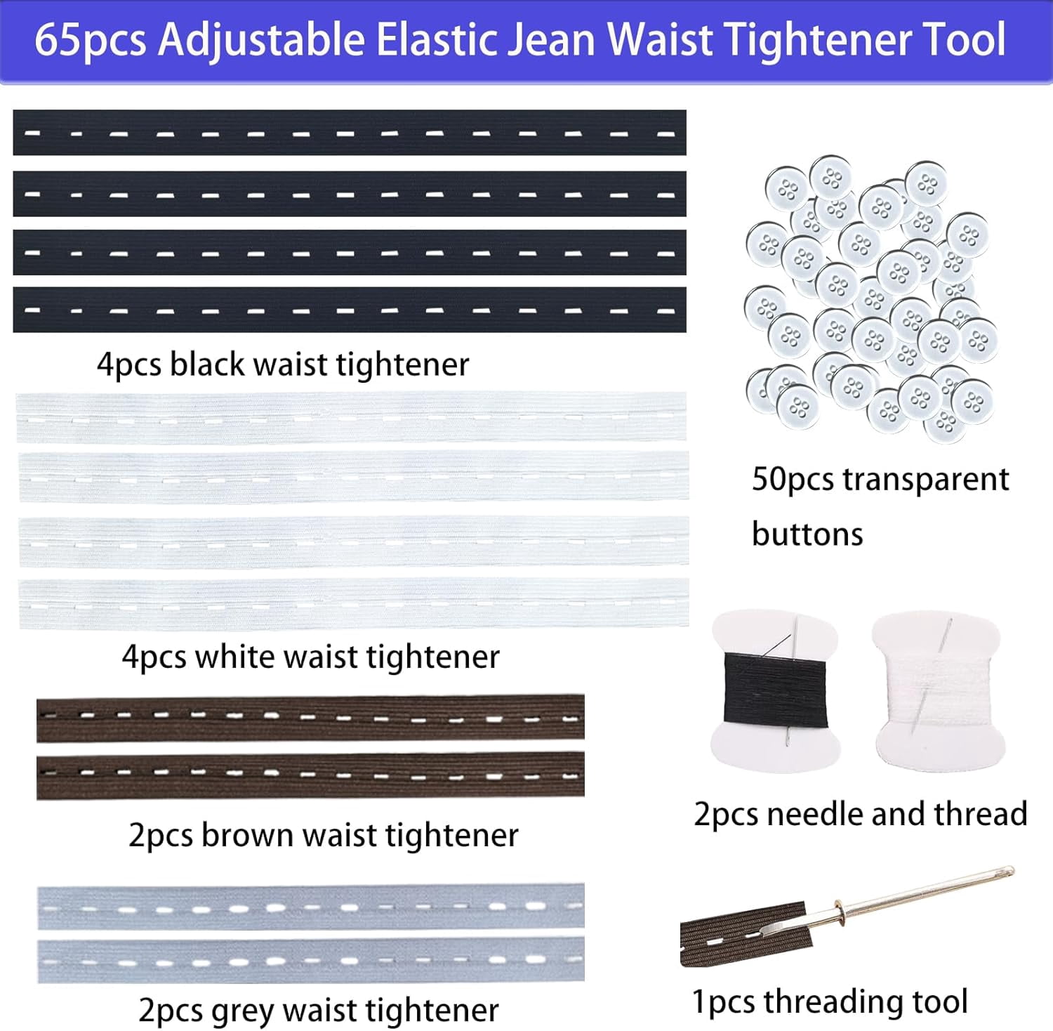 12 Pcs Waist Tightener for Pants Women Loose Jeans Adjustable Elastic Jeans Button Tightener for Waist Tightener,Button Holes Pants Waist Extender Elastic Waist Extenders for Pants Women Men Kids