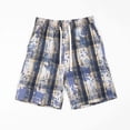 thumbnail image 3 of Thousandth Men's Plus Size Casual Elastic Waistband Fashionable Drawstring Checkered Athletic Five Point Ice Silk Quick Drying Shorts, 3 of 7