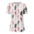 thumbnail image 4 of Patlollav Shirts For Womens Summer Short Sleeve T-Shirt Loose Fit Button Down Lapel Tees Blouses, 4 of 6