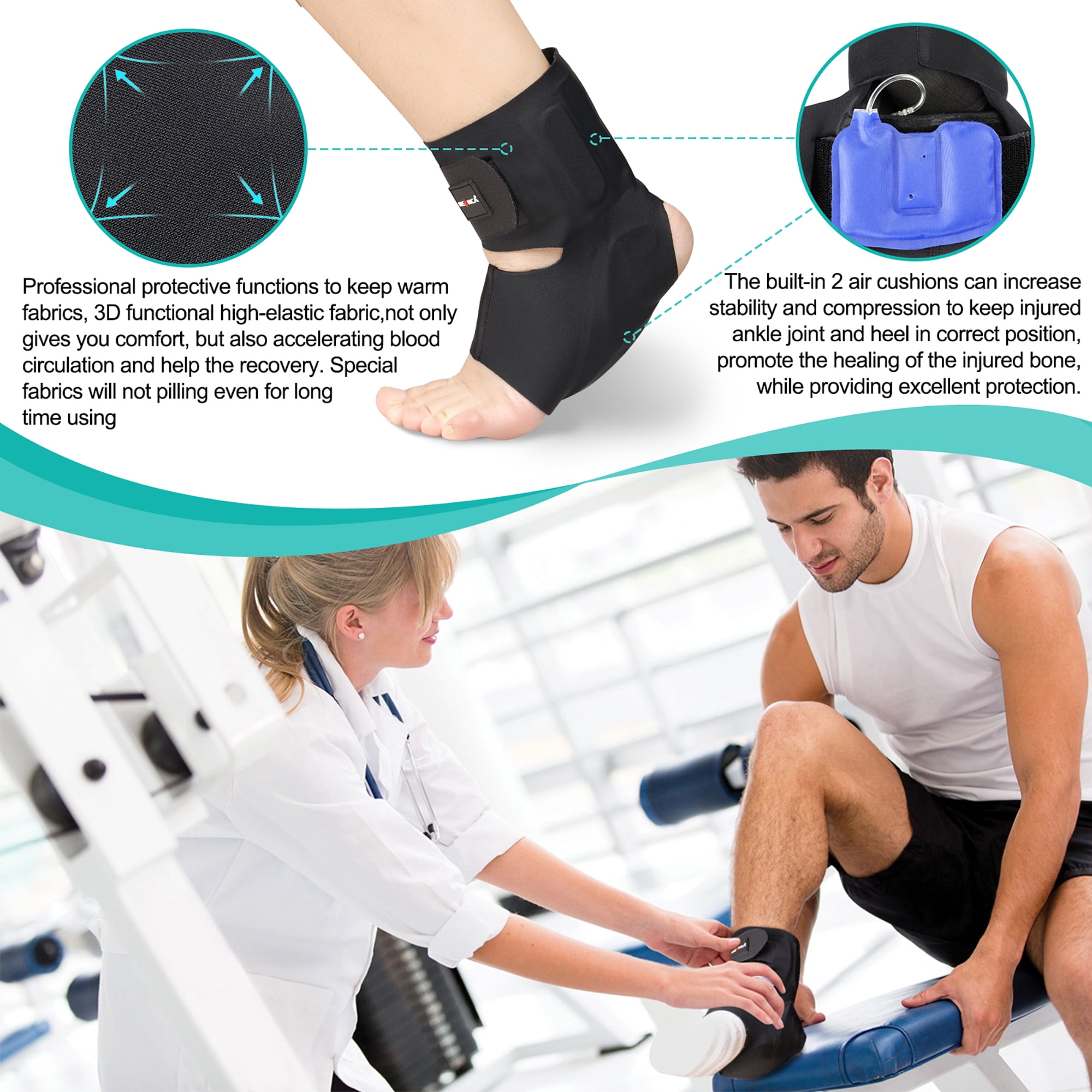 Attelle De Cheville Pour Entorse - Support Avec Stabilisateurs Latéraux - Neuf
