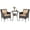 Brown, variant on ANGELES HOME 3 Piece Outdoor Patio Furniture Set, Wicker Conversation Patio Bistro Set with 2-Tier Tempered Glass Side Table，Navy