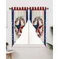 thumbnail image 3 of Swag Curtains, 4th of July USA Flag Star Patriot Cotton Linen Rod Pocket Kitchen Curtains Valances Tier Curtains Swag Valance Curtains for Bedroom Living Room 36" x 36", 2 Panels, 3 of 6