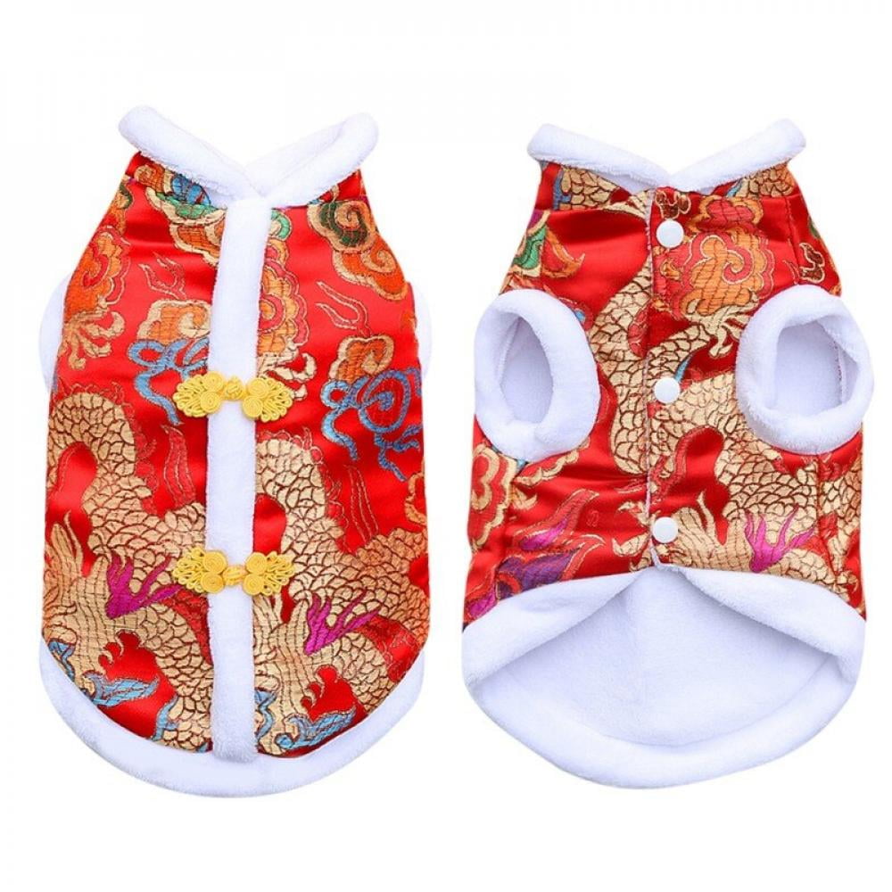 Elaydool Pet Dog Chinese Style Embroidery Clothes Year Tang Suit For ...