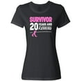 thumbnail image 3 of Inktastic Breast Cancer Survivor 20 Years and Running with Pink Ribbon Women's T-Shirt, 3 of 5