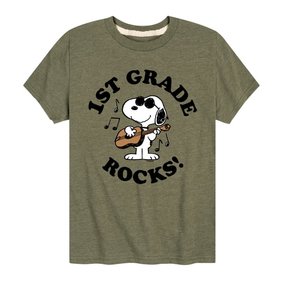 Peanuts - 1st Grade Rocks - Toddler And Youth Short Sleeve Graphic T-Shirt