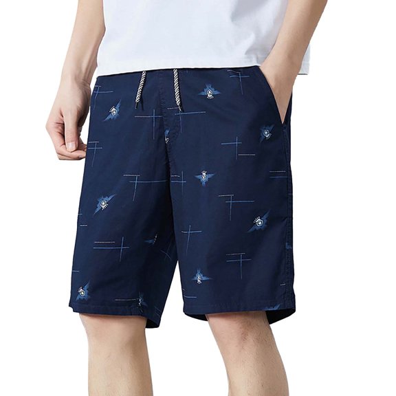 Sngxgn Men's Shorts Stretch with Pockets Elastic Waist Cargo Shorts(Blue,XXXXL)