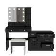 thumbnail image 6 of Ktaxon Makeup Vanity with 9 Drawers&USB Charging Station, Vanity Desk with 3 Color Light, Vanity Table Set w/ 9 Drawer Dresser, Black, 6 of 9