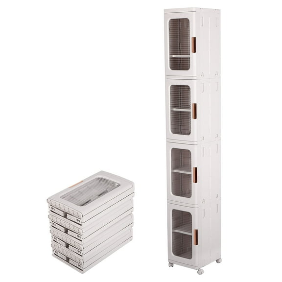 4-Tier Narrow Storage Cabinet, Ideal Bathroom Organizer and Storage Cabinet for Compact Space