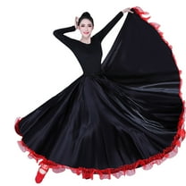 Paso Doble Folklorico Dance Practice Skirt Outfits Gypsy Skirt Halloween Ballroom Dance Class Wear