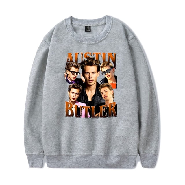 Austin Butler Chandails en Molleton Mode Col Rond Hommes Femmes Chandail Vintage à Manches Longues