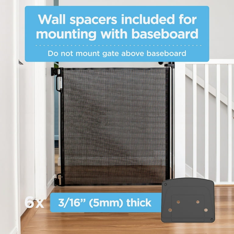 Free Shipping Perma Child Safety Indoor Outdoor Retractable Baby Gate 41 Tall Extends to 71 Wide Black Black V1 41 Tall x 71 Wide Walmart