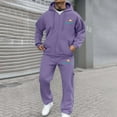 thumbnail image 2 of SGMVNU Men Sweatshirts Set Men's Zip Up Hoodie Sweatshirt Set Graphic Pullover Tracksuit Workout Gym Sportswear with Pockets Sweatsuits Athletic Outfits(Light Purple, XL), 2 of 6
