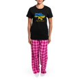 thumbnail image 4 of CafePress - I Stand With Ukraine Flag Ukrainian Pride Pajamas - Women's Short Sleeve Print T-Shirt and Pants Dark Cotton Pajama Set, 4 of 7