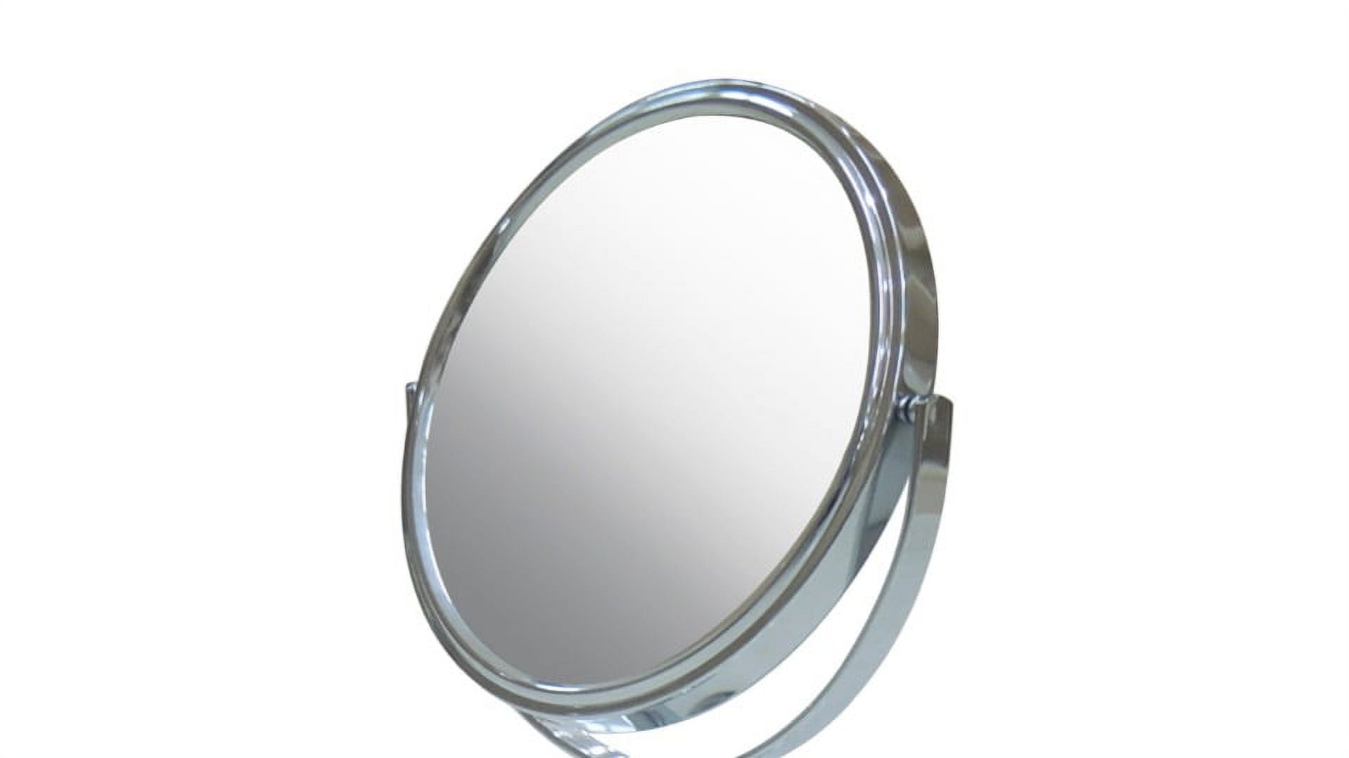 Eden Bath Round Two Sided 5X Chrome Framed Freestanding Makeup / Shaving Mirror