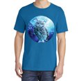 thumbnail image 2 of Wild Bobby, Cute Nocturnal Snow Owl Winter, Animal Lover, Garment-Dyed Washed Look Short Sleeve T-Shirt, Cobalt, Medium, 2 of 3