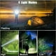 thumbnail image 4 of Linterna frontal LED recargable, 90000 lúmenes, superbrillante, con 5 modos y nivel IPX6, resistente al agua, recargable por USB, ajustable a 90°, adecuada para acampar al aire libre,, 4 of 5