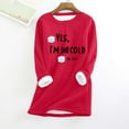 thumbnail image 2 of Awdenio Women's Round Neck Thickened Plush Warm Long Sleeve Tops, Size S-5XL, 2 of 3