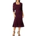 thumbnail image 2 of INSPIRE CHIC Women's Wedding Guest Dress Evening Outfits 2 Pieces Sleeveless Dresses with Shrug XL Burgundy, 2 of 5