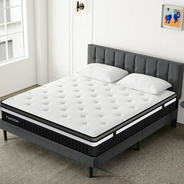 Queen Mattress, Famistr 13" Cooling Gel Memory Foam Mattress in a Box