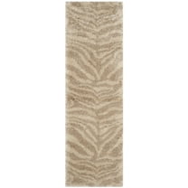 SAFAVIEH Portofino Henrika Abstract Shag Runner Rug, Ivory/Beige, 2'3" x 7'