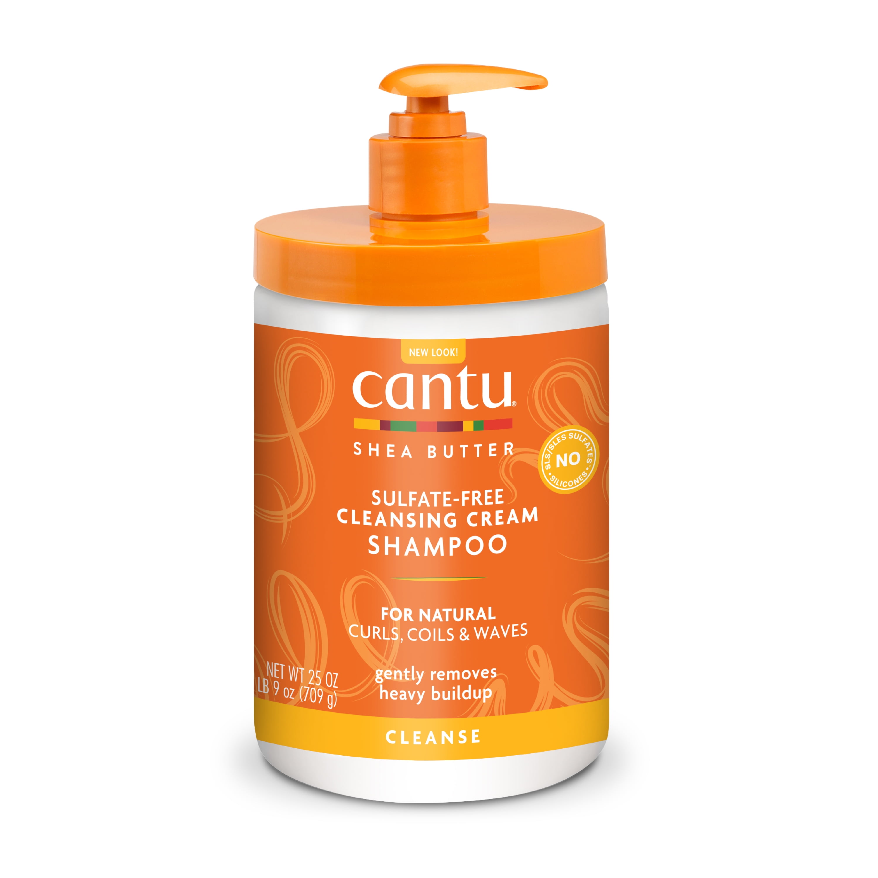Cantu Cleansing Cream Shampoo for Natural Hair, Sulfate-Free with Shea Butter, 25 fl oz.